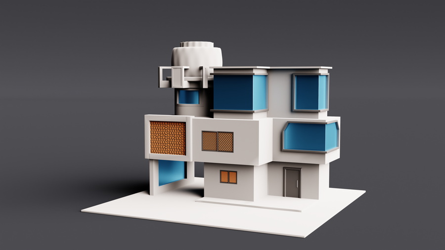 3D-Modell eines Gebäudes