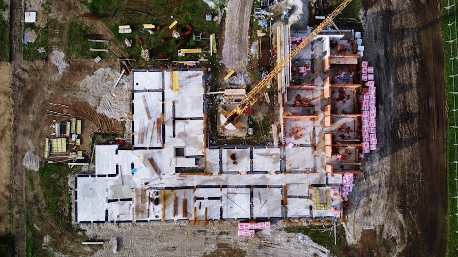 Luftaufnahme einer Baustelle